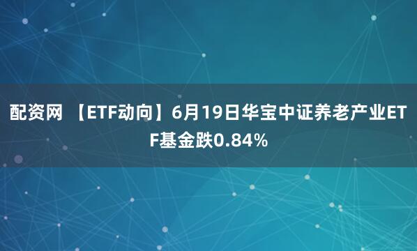 配资网 【ETF动向】6月19日华宝中证养老产业ETF基金跌0.84%