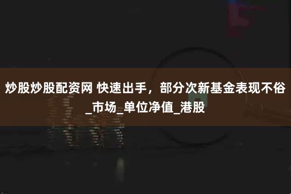 炒股炒股配资网 快速出手，部分次新基金表现不俗_市场_单位净值_港股